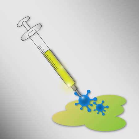 vaccine release graphic for anti global infection  pandamic spreadのイラスト素材