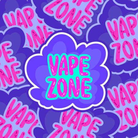 Vaping cloud vector sticker. sticker vape zone. vector illustrationのイラスト素材