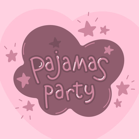 Cloud and stars, pajama partyのイラスト素材
