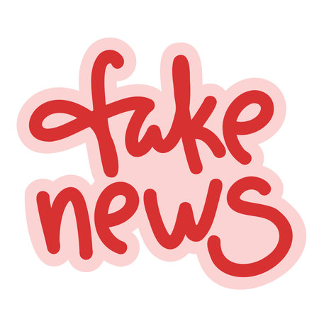Fake news. Lettering isolated on pink background.のイラスト素材