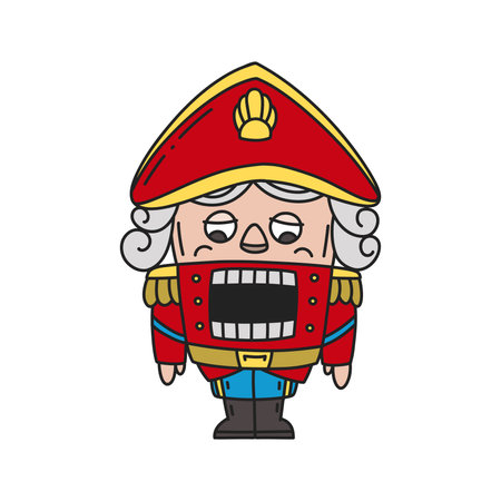 Enchanted prince. Hand drawn doodle nutcracker.