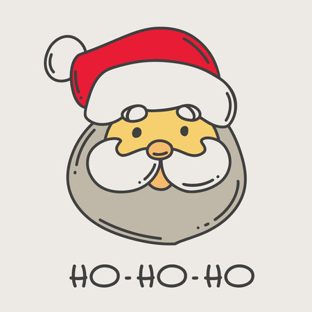 Doodle Santa Claus head icon. Christmas colorfulのイラスト素材