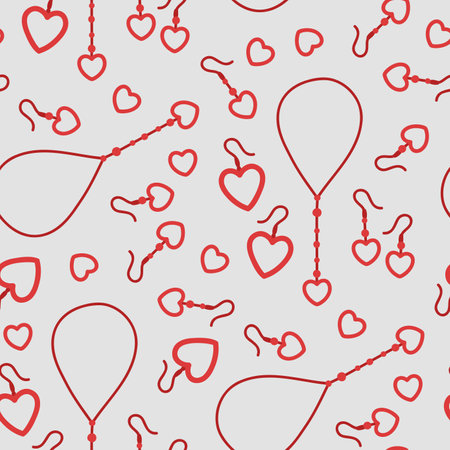 Seamless pattern accessory choker, earrings heartsのイラスト素材