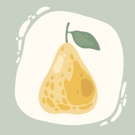 Juicy ripe yellow sweet pear vector ilustrationのイラスト素材