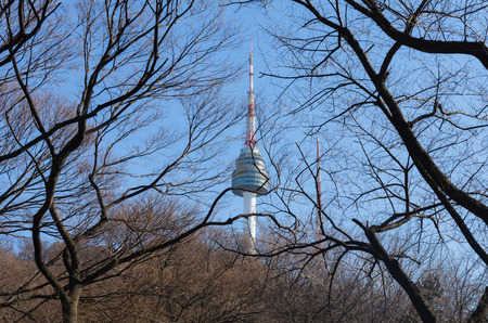 Namsan Tower in Seoul,South Koreaのeditorial素材