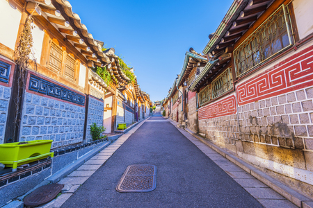 Bukchon Hanok Village in Seoul, South Korea.の写真素材