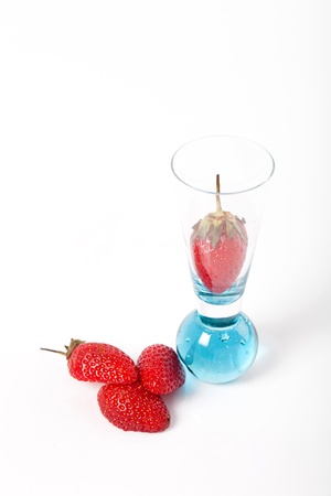 strawberry in glass, thailandの写真素材