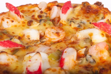 Image of fresh  pizza isolated over white background の写真素材