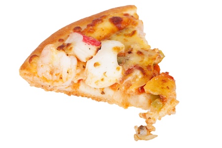 Image of fresh  pizza isolated over white backgroundの写真素材