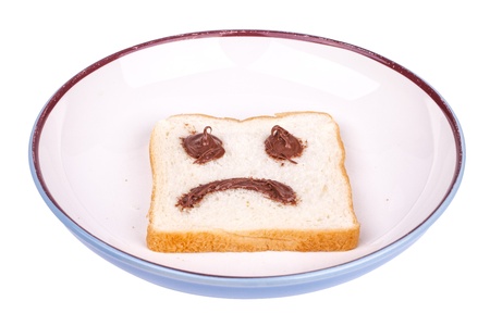 Bread, peanut butter flavored chocolate.の写真素材