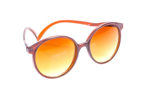 Glasses white background with a macro lensの写真素材