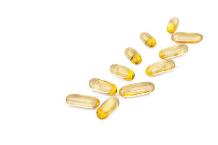 Fish oil on a white background.