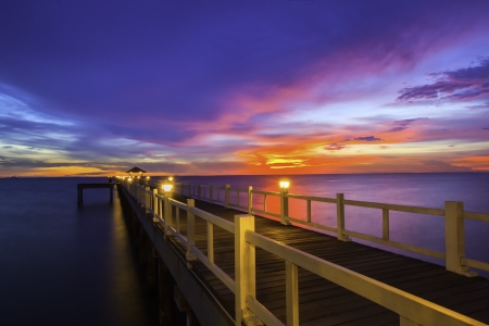 Sea bridge in the province of Chonburi.の写真素材
