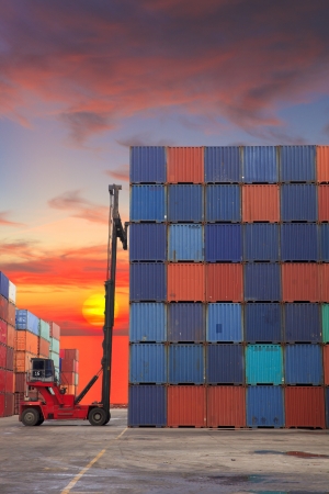 Containers in the port of Laem Chabang in Thailand.の写真素材