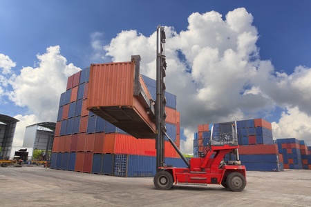 Containers in the portの写真素材