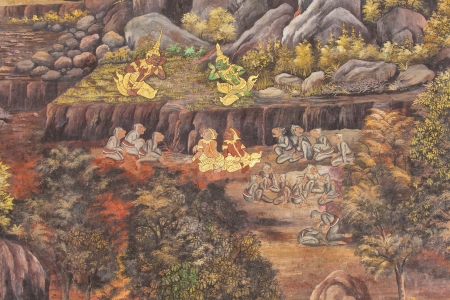 Murals at Wat Phra Kaew.のeditorial素材