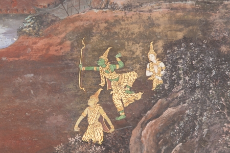 Murals at Wat Phra Kaew.のeditorial素材