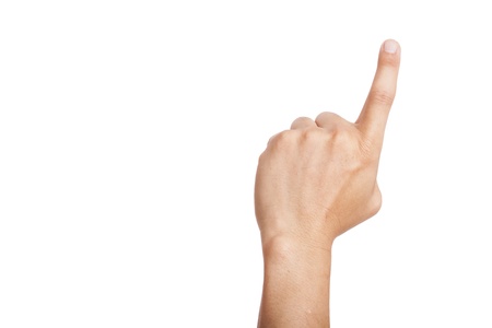 Businessman hand on white background.の写真素材