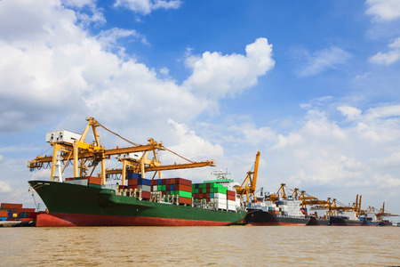 Shipping port in Thailand.