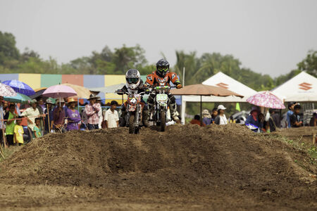 NAKHON NAYOK, THAILAND - MAR  15  the race motocross charity to make a temple, on March 15, 2014  Nakhon NayokThailand  のeditorial素材