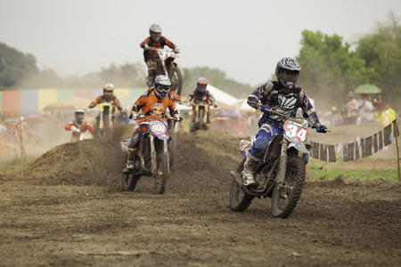 NAKHON NAYOK, THAILAND - MAR  15  the race motocross charity to make a temple, on March 15, 2014  Nakhon NayokThailand  のeditorial素材