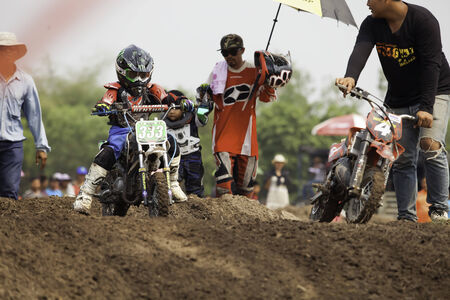 NAKHON NAYOK, THAILAND - MAR  15  the race motocross charity to make a temple, on March 15, 2014  Nakhon NayokThailand  のeditorial素材