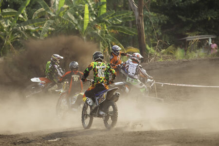 NAKHON NAYOK, THAILAND - MAR  15  the race motocross charity to make a temple, on March 15, 2014  Nakhon NayokThailand  のeditorial素材