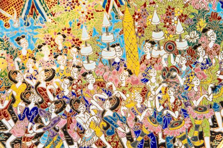 colorful mosaic flooring or walls.の写真素材