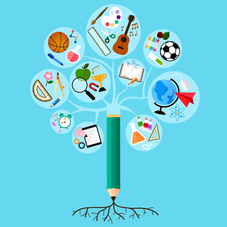 learning is deeply rooted and branched into many different subjectsのイラスト素材