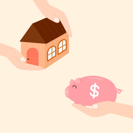 bringing savings to invest in real estate or buy housing in the future.のイラスト素材