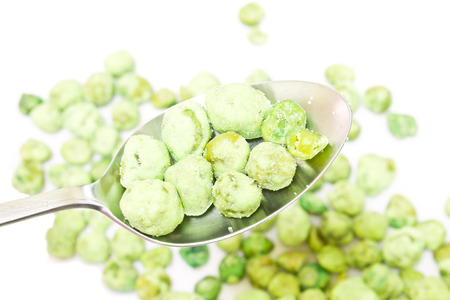 Fried pea seeds, wasabi flavorの写真素材