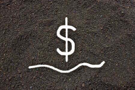 Coffee background write is a dollar signの写真素材