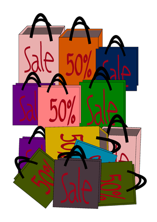 Bag Sale 50%, 50 percent discount vectorのイラスト素材