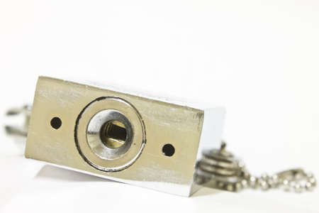 lock on white backgroundの写真素材