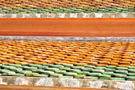 Thai temple roof detail in Bangkok, Thailand.の写真素材
