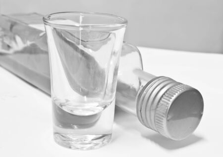 Beverage, Glass bottle monochromeの写真素材