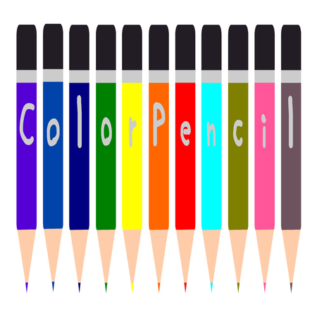 Colorful Pencil, Multi colored pencils set vectorのイラスト素材