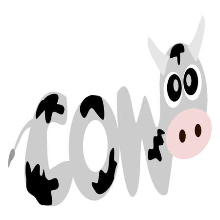 Cow, cartoon concept isolated on white vectorのイラスト素材