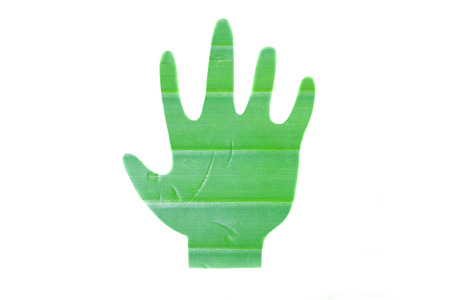 Banana leaf draw hand shapeの写真素材