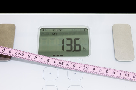 Body fat scanner and measuring tape for health careの写真素材