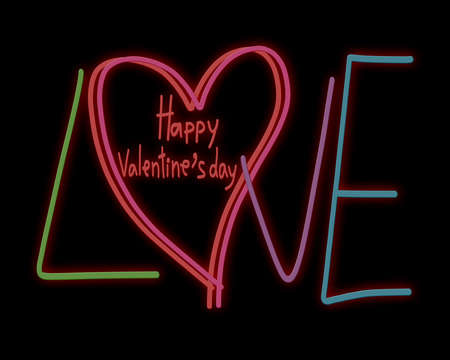 Happy valentines day, illustrationの写真素材