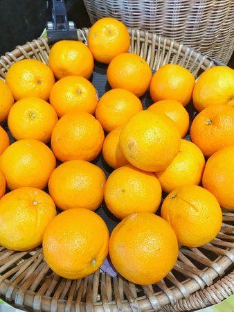 Fresh oranges sell in supermarket.の写真素材