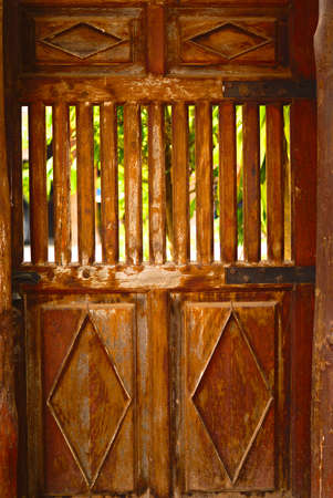 detail of the old style door  from the house of northern Thailandの写真素材