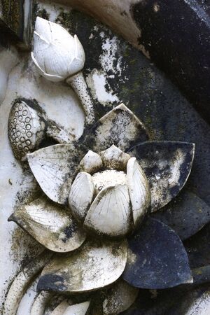 lotus figure in thai stucco art,Chiang rai temple,Thailandの写真素材