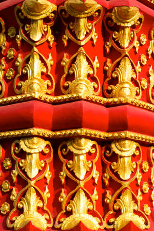 stucco work in thai art that usually decorated with mirror and precious stone or gold leaf,Chiang rai temple,Thailandの写真素材