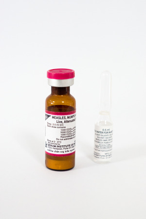 another package of measles,mumps,rubella virus vaccine from Sii,shallow focusのeditorial素材