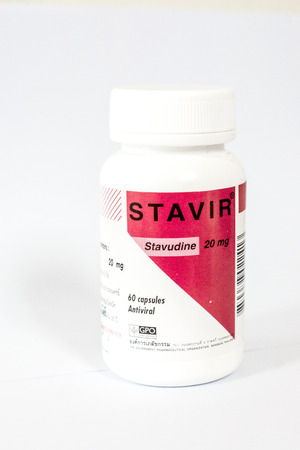 another package of STAVIR Stavudine  from GPO Thailand,shallow focusのeditorial素材