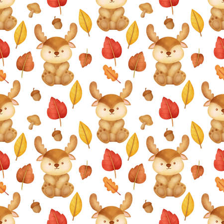 Halloween seamless patterns with Cute witch and halloween elementsの写真素材