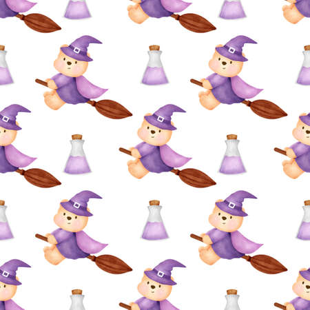 seamless patterns with cute teddy bear take a shhowerの写真素材