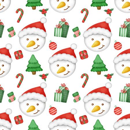 Watercolor christmas day seamless patterns.の写真素材